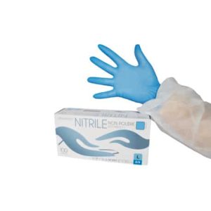 Gants Nitrile Bleu Non Poudrés